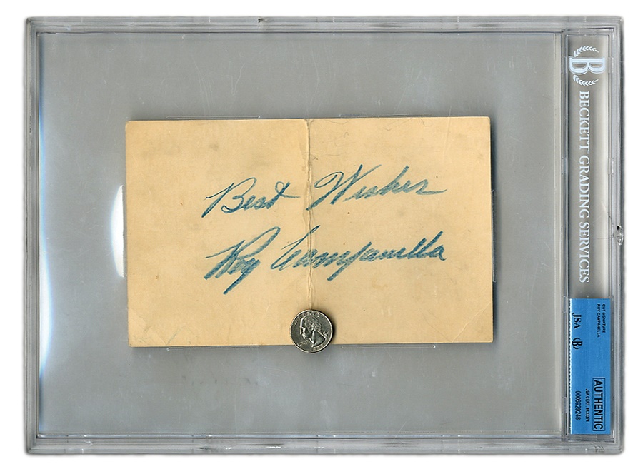 Baseball Autographs - Largest Roy Campanella Autograph Extrant