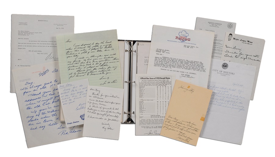 Baseball Autographs - Collection of Letters Signed By Various Baseball Players (70)