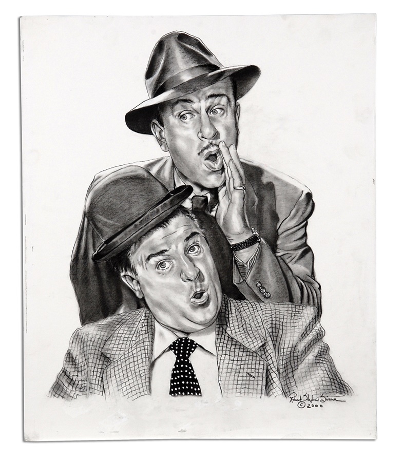 Abbott and Costello Original Artwork by Robert Stephen Simon