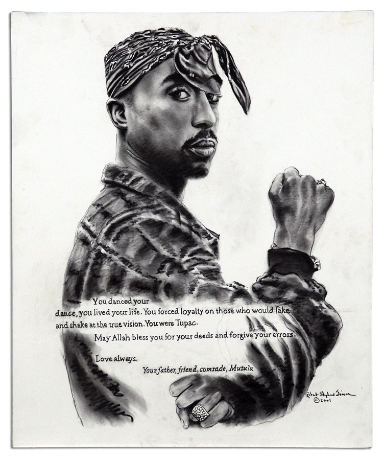 Tupac Shakur Original Artwork by Robert Stephen Simon