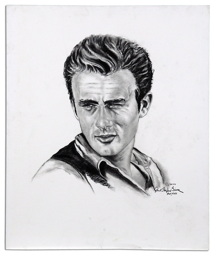 Robert Stephen Simon Collection of Sports Art - James Dean Original Artwork by Robert Stephen Simon