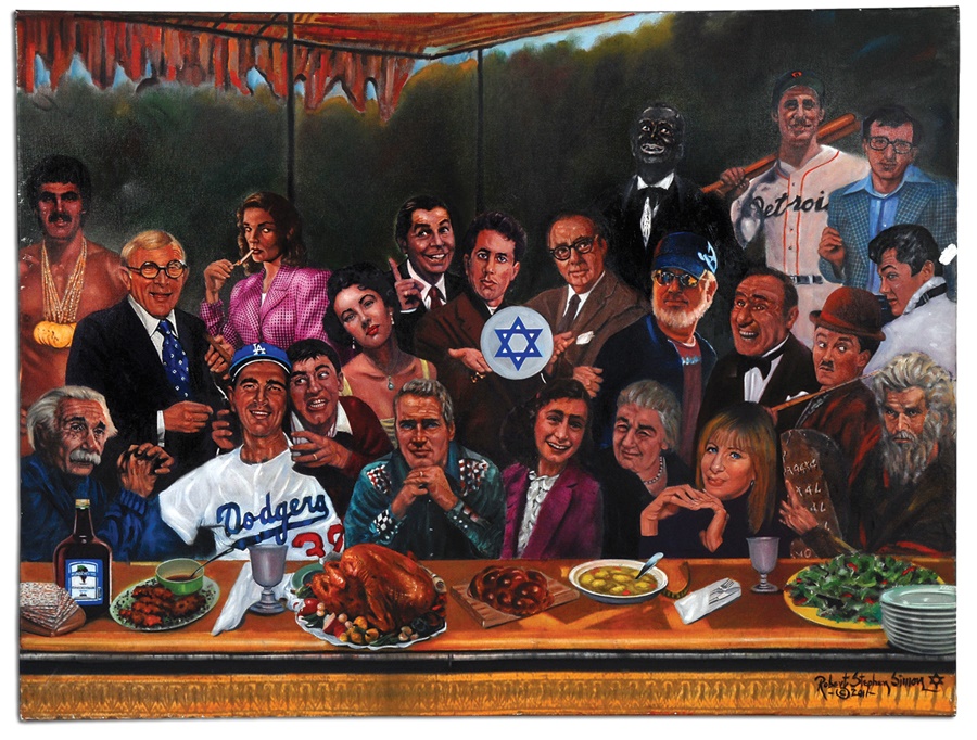 Robert Stephen Simon Collection of Sports Art - "Jewish Pride" Original Oil Painting by Robert Stephen Simon