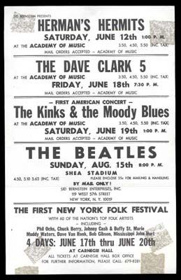 The Beatles - August 15, 1965 Handbill