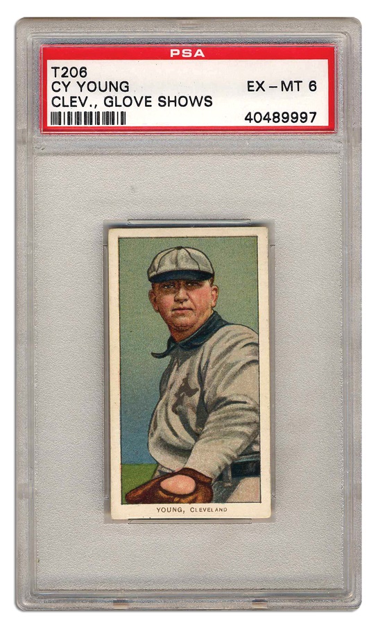 T-206 - Cy Young Cleveland, Glove Showing (PSA EX-MT 6)