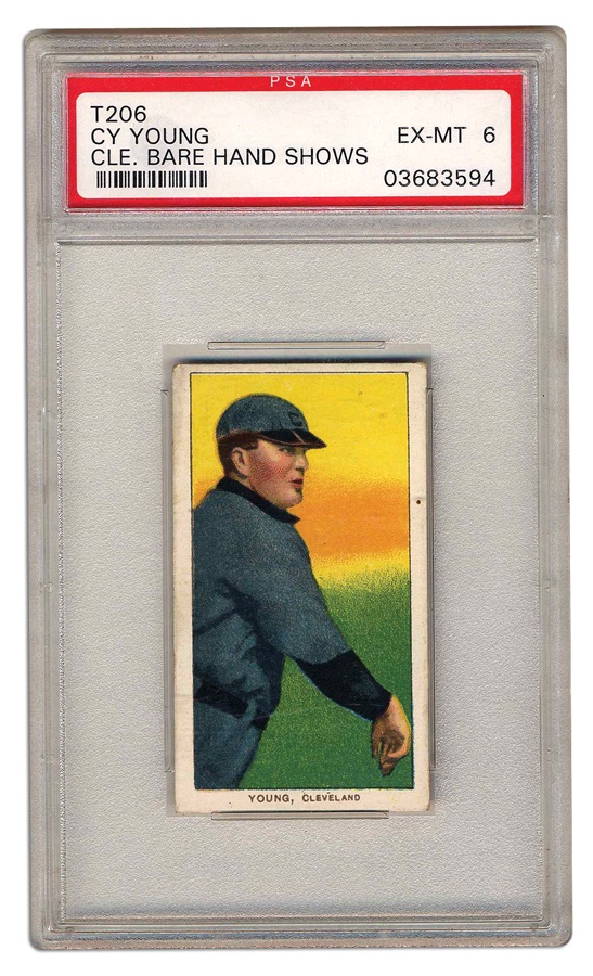 T-206 - Cy Young Cleveland, Bare Hand Showing (PSA EX-MT 6)