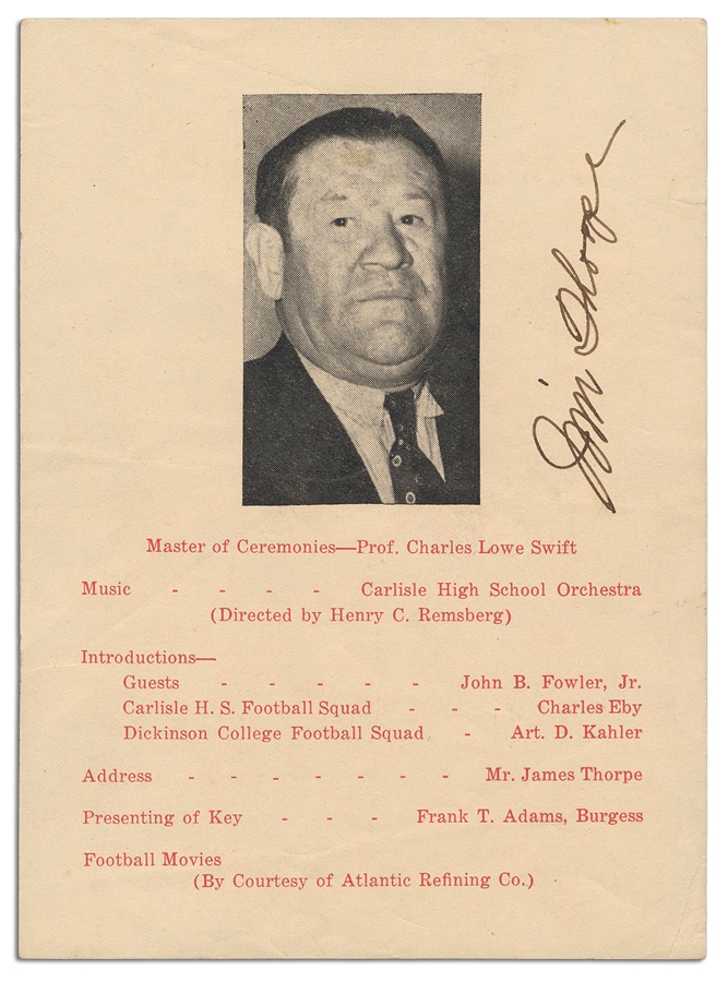 - 1941 Jim Thorpe Returns to Carlisle Signed Program