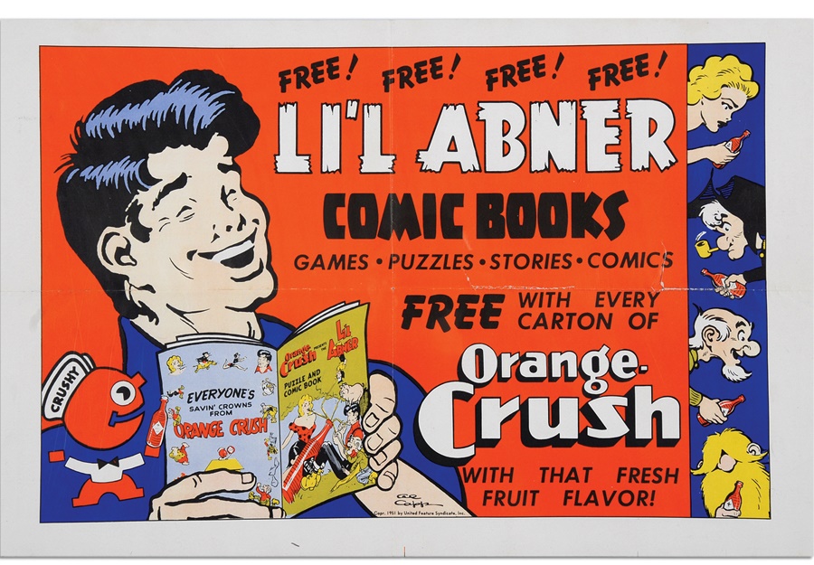 1951 Li'l Abner Comic Books Advertising Sign