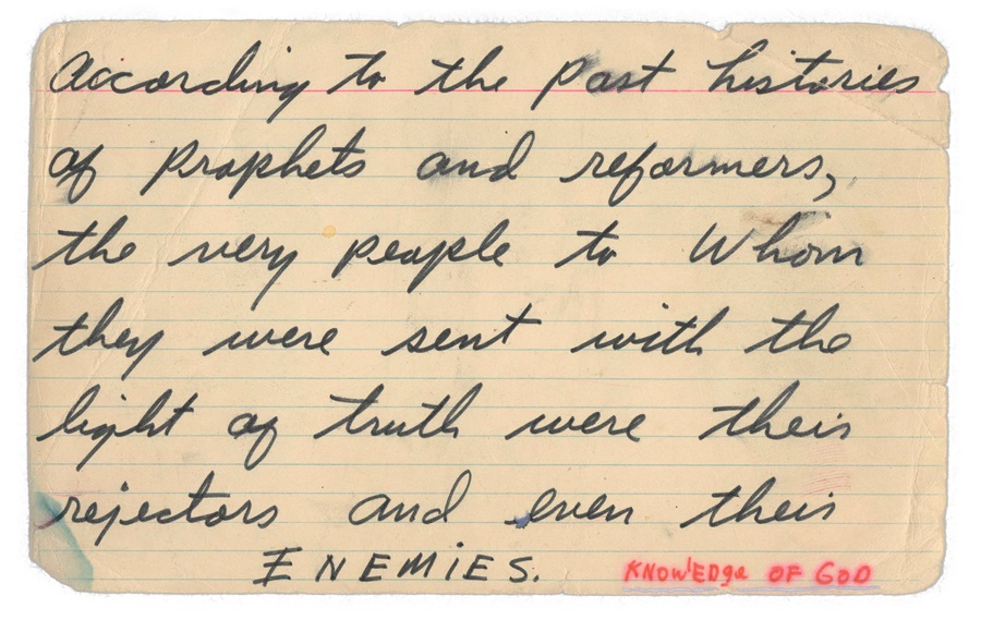 Muhammad Ali Handwritten Speech Card with Photo