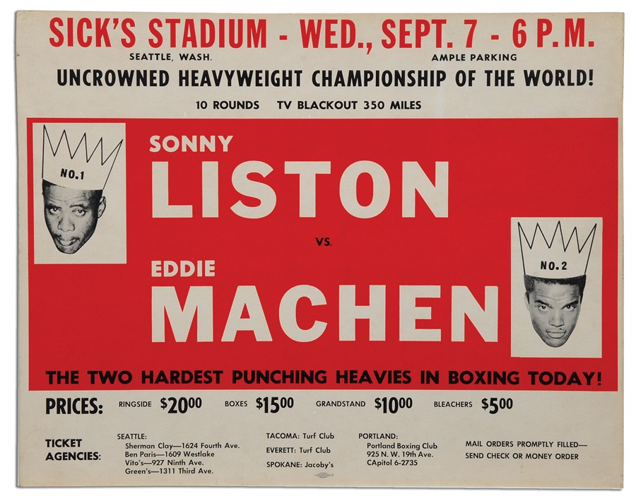 The Steve Lott Boxing Collection - Sonny Liston vs Eddie Machen On-Site Poster