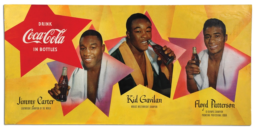 The Steve Lott Boxing Collection - 1954 Coca Cola Poster Featuring Patterson, Gavilan & Carter