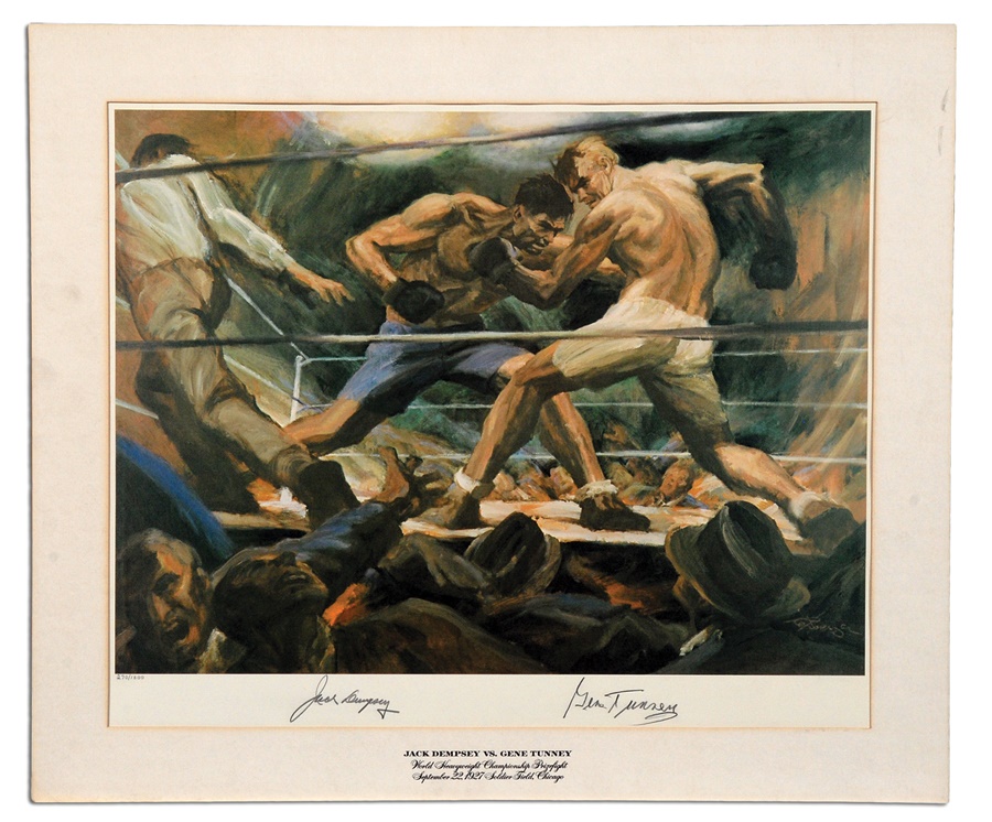 The Steve Lott Boxing Collection - Dempsey vs Tunney Autographed Sports Illustrated Litho