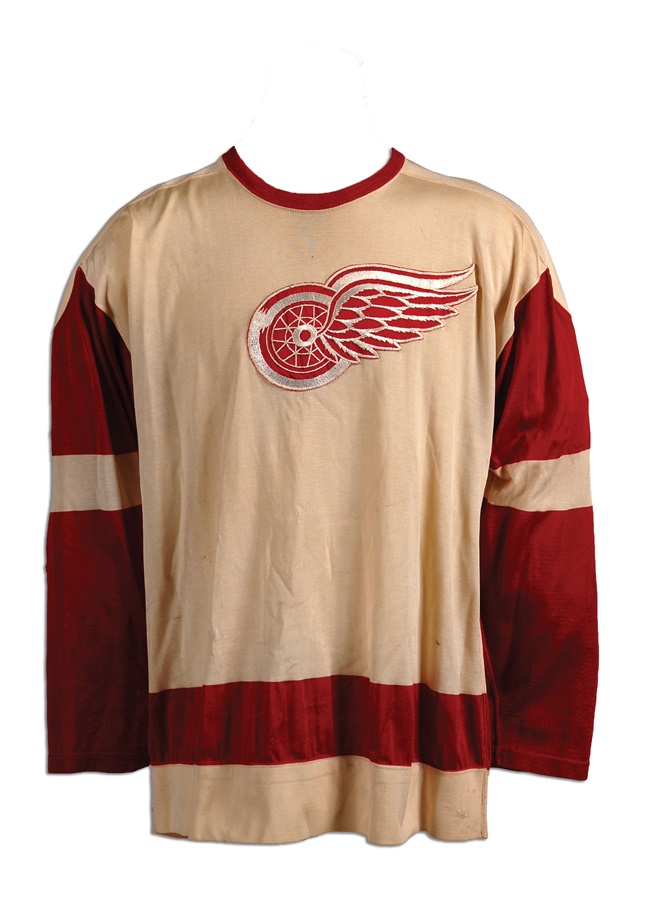 Men's Mitchell & Ness Gordie Howe Red Detroit Red Wings Big & Tall 1960 Captain Patch Blue Line Player Jersey