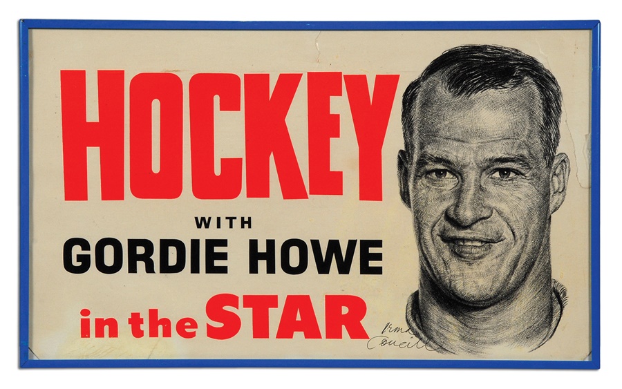 Hockey - Original Artwork Used For Gordie Howe's Hockey Hall of Fame Plaque