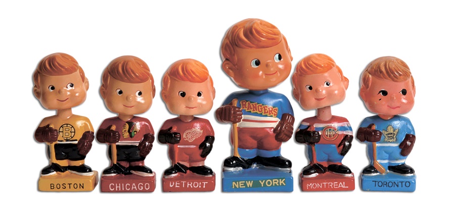 - 1960s Original Six Hockey Bobbin' Head Doll Collection