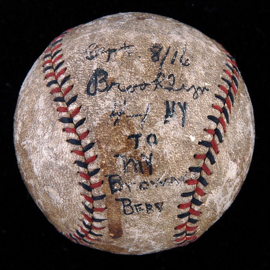 The Ferdie Schupp Collection - Game Ball From the First Game of the Longest Winning Streak in History