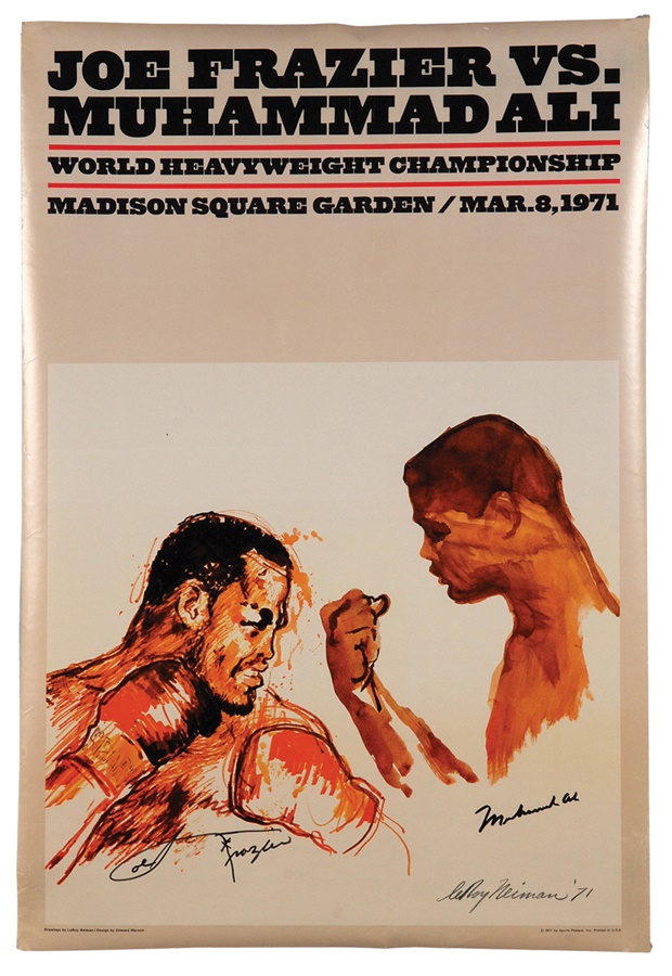 Ali vs Frazier I Signed Souvenir Poster