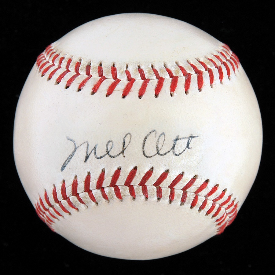 Baseball Autographs - Mel Ott Signed Baseball