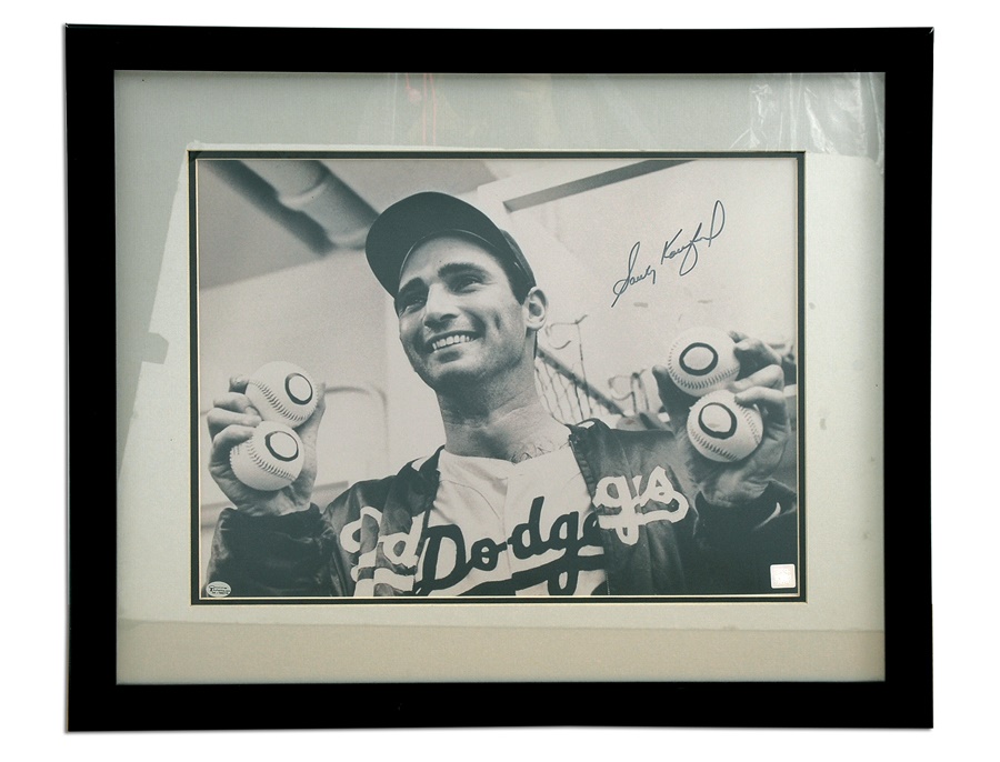 Jewish Baseball History - Sandy Koufax Signed Jersey, Hat & Photo