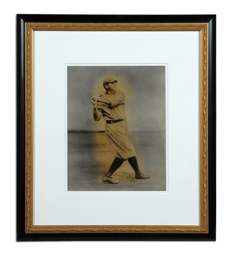 Ruth and Gehrig - Large Babe Ruth Hand Tinted Photograph