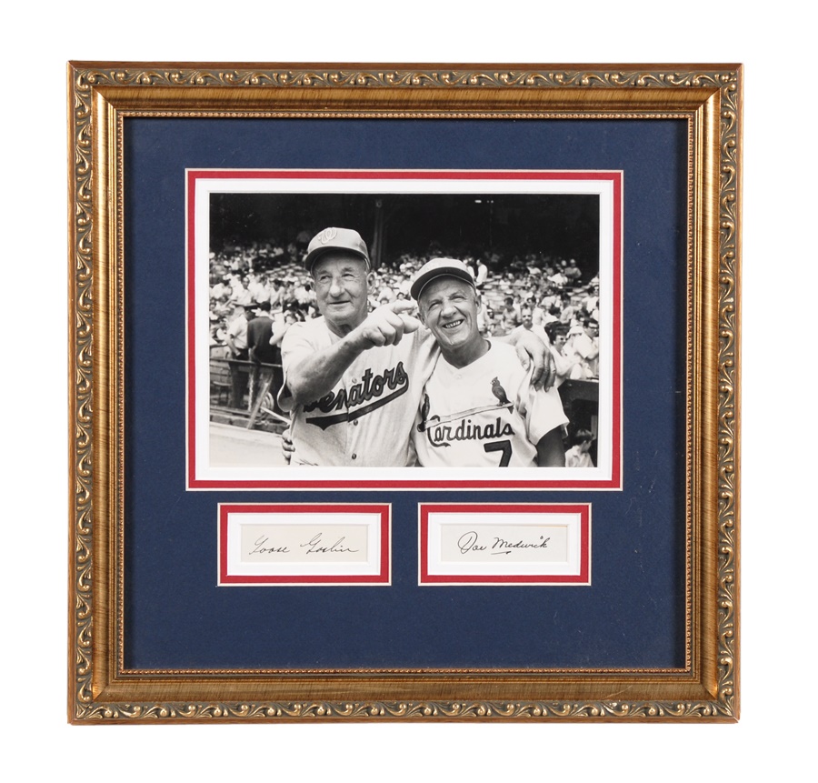 Baseball Autographs - Goose Goslin and Joe Medwick Signature Display