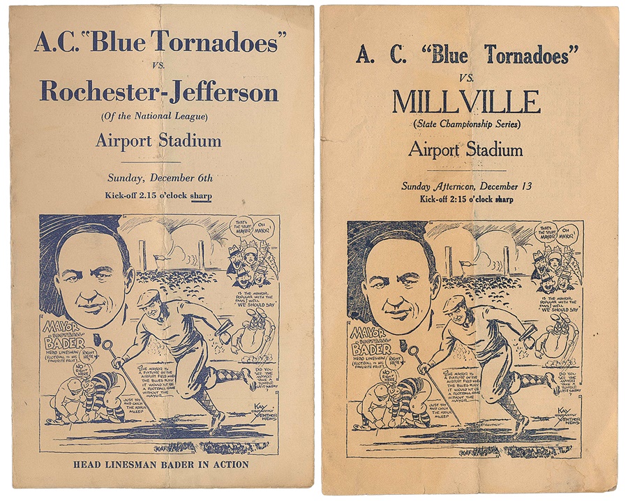 Football - Rare Atlantic City Blue Tornadoes Football Programs (2)