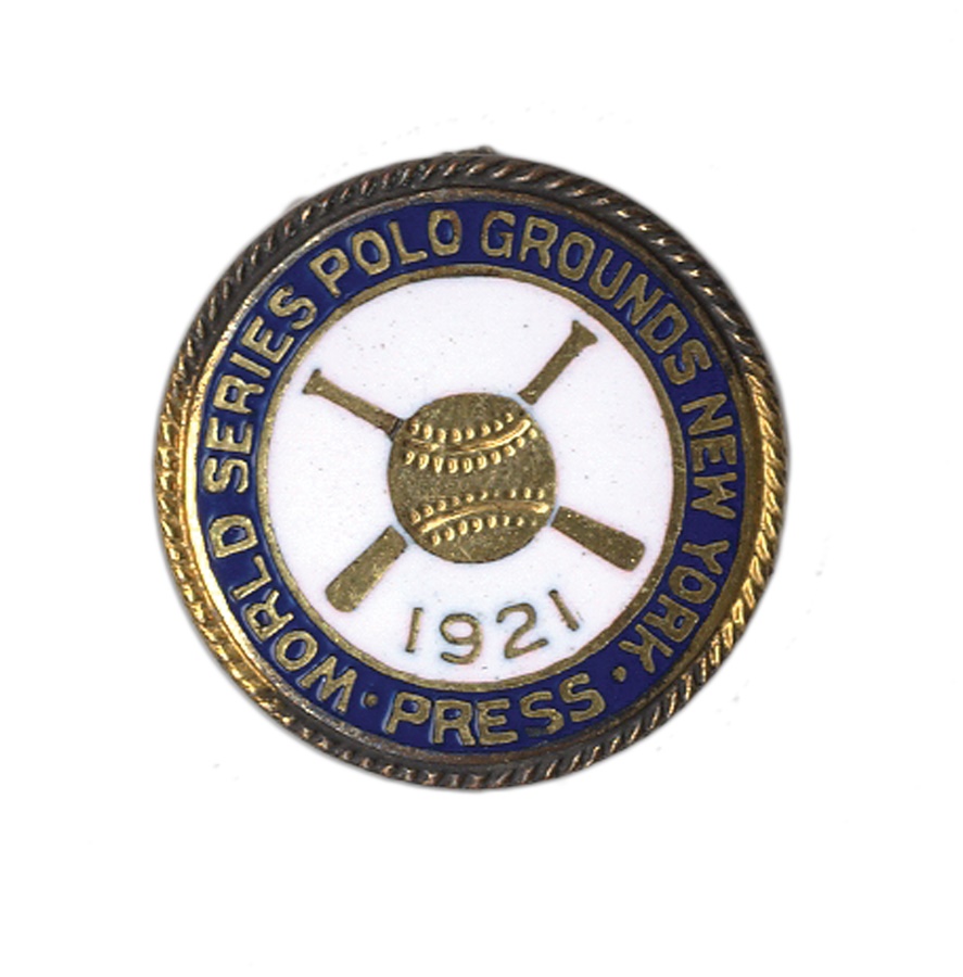 Baseball Memorabilia - 1921 NY Giants World Series Press Pin