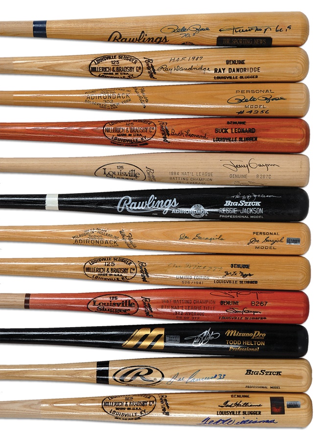 Baseball Autographs - Signed Bat Collection (12)