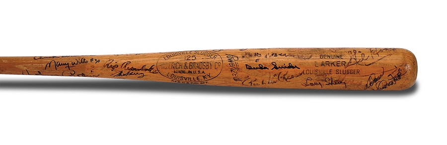 The Sal LaRocca Collection - 1959 Los Angeles Dodgers World Champions Team Signed Bat