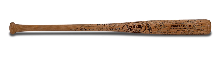 Brooklyn Dodgers Signed Bat with 80+ Signatures
