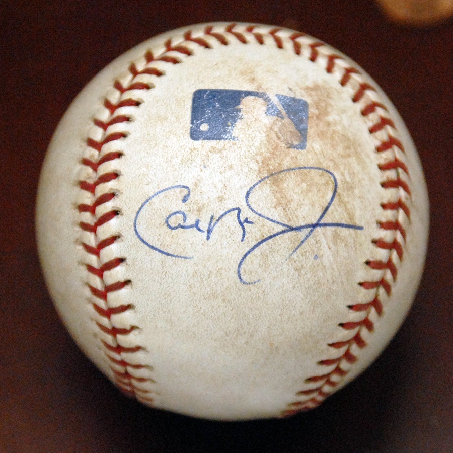 Baseball Equipment - Cal Ripken Jr. Signed Game Used Baseball From His Second-to-Last Game