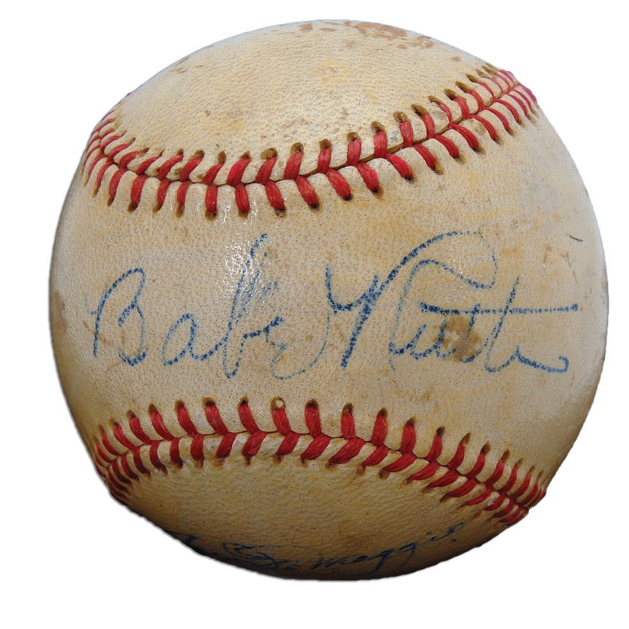 Ruth and Gehrig - Babe Ruth and Joe DiMaggio Signed Baseball