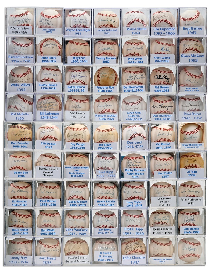 Baseball Autographs - Brooklyn Dodger Single-Signed Baseball Collection (63)
