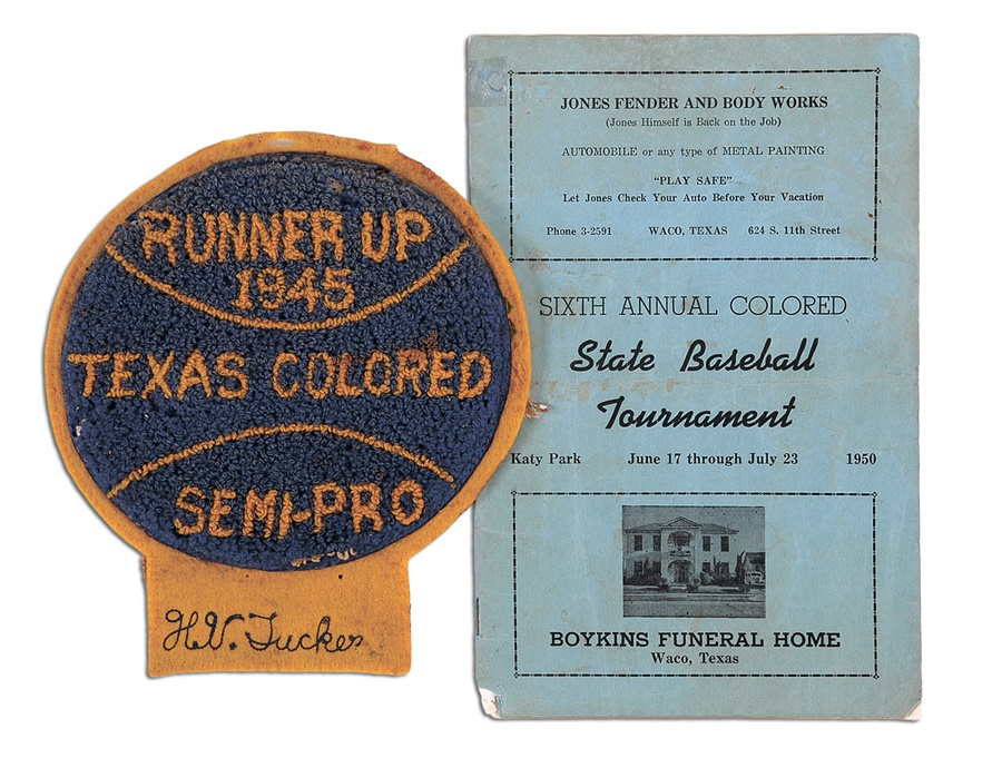 Negro League, Latin, Japanese & International Base - 1945 Negro League "Colored" Baseball Patch and Program