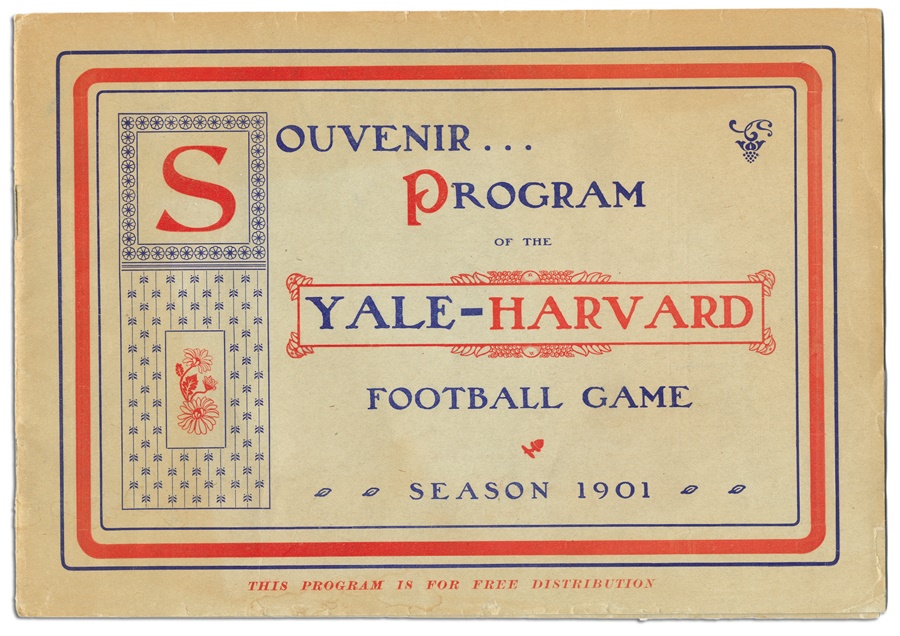 Football - 1901 Harvard-Yale Football Program