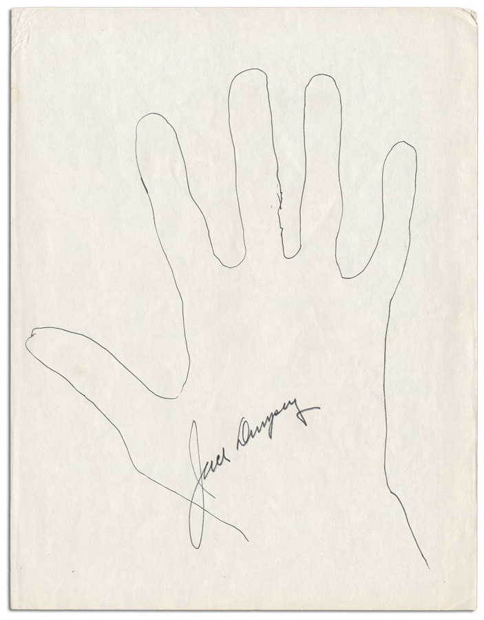 - Jack Dempsey Signed Right & Left Hands