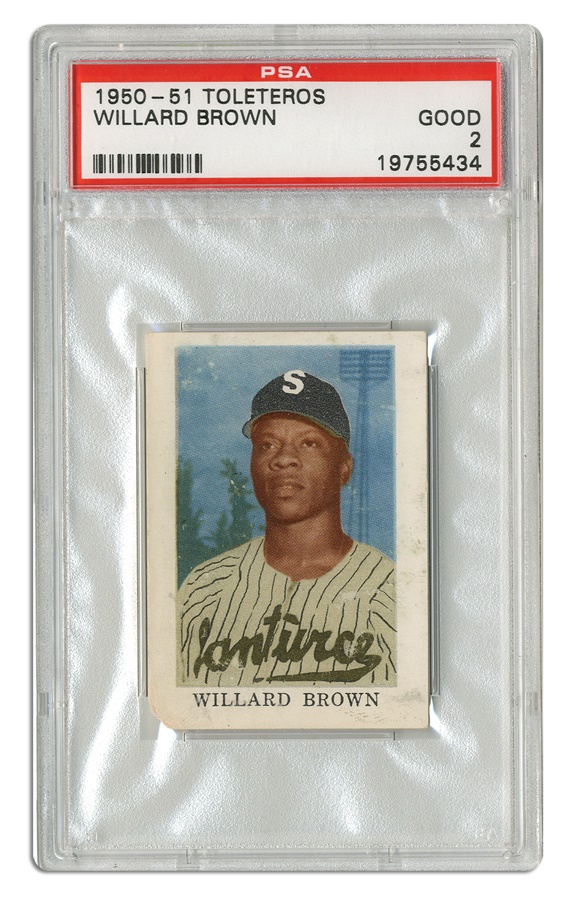 Negro League, Latin, Japanese & International Base - 1950-51 Toleteros Willard Brown PSA 2