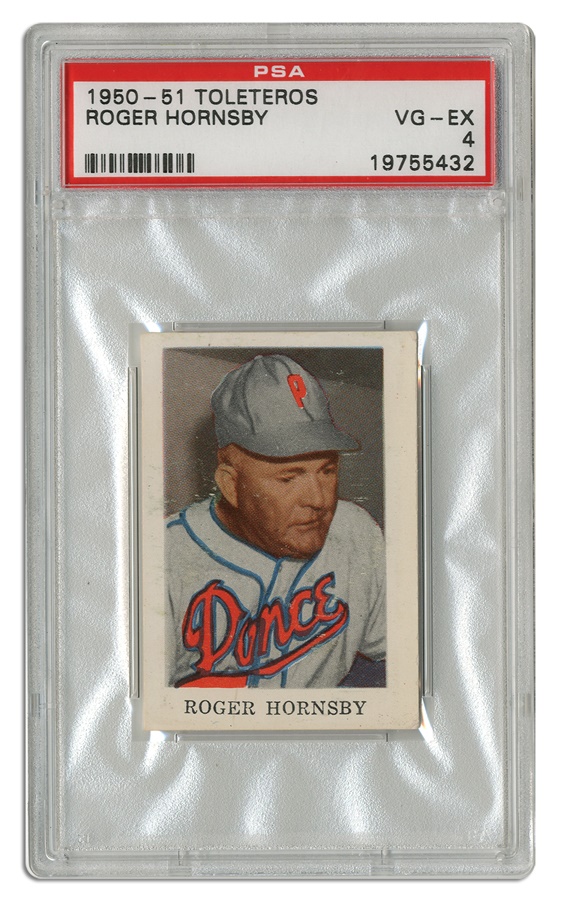 Negro League, Latin, Japanese & International Base - 1950-51 Toleteros Roger Hornsby PSA 4