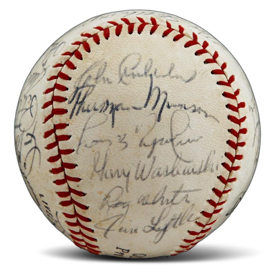 Baseball Autographs - 1970 New York Yankees Signed Baseball with Thurman Munson