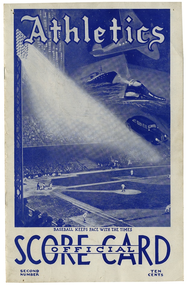 Baseball Memorabilia - Program From The First Night Game In American League History