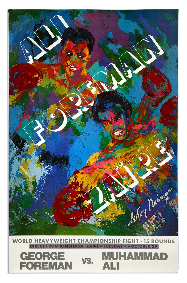 - 1974 Muhammad Ali vs. George Foreman Zaire Poster By Leroy Neiman