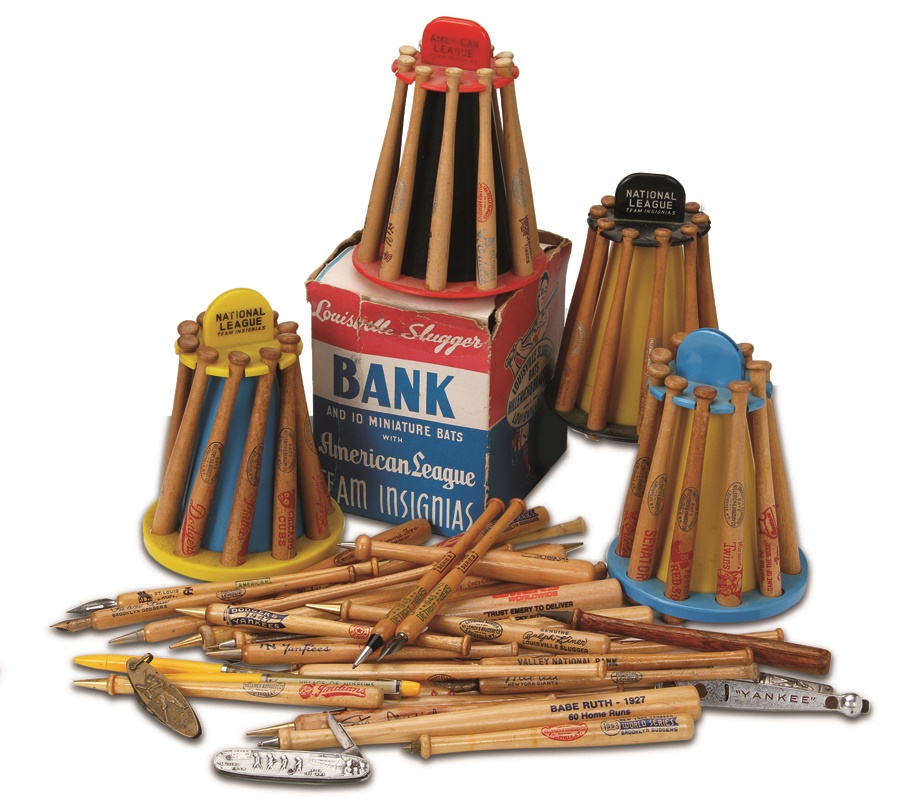 Baseball Bat, Pen and Pencil Set Collection (155)