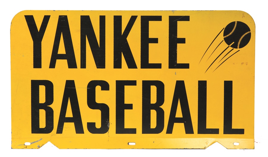 The Mike Brown Collection - 1940s Yankee Baseball Metal Sign