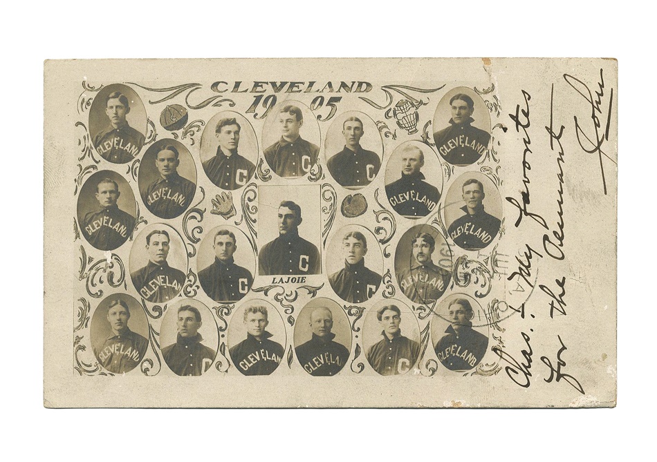 Sports and Non Sports Cards - 1905 Souvenir Postcard Shop of Cleveland Team Card