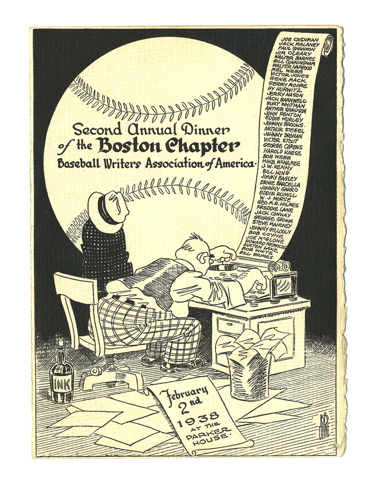 Baseball Autographs - 1938 Boston Chapter BWAA Signed Dinner Program