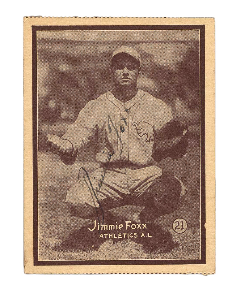 Baseball Autographs - Jimmie Foxx Signed  1931 W517 Baseball Card