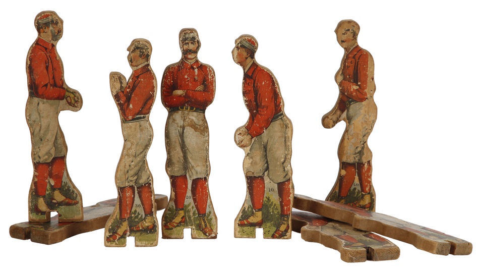 Baseball Memorabilia - Extremely Rare 19th Century Baseball Knock Down(Skittles) Figure Group (8)