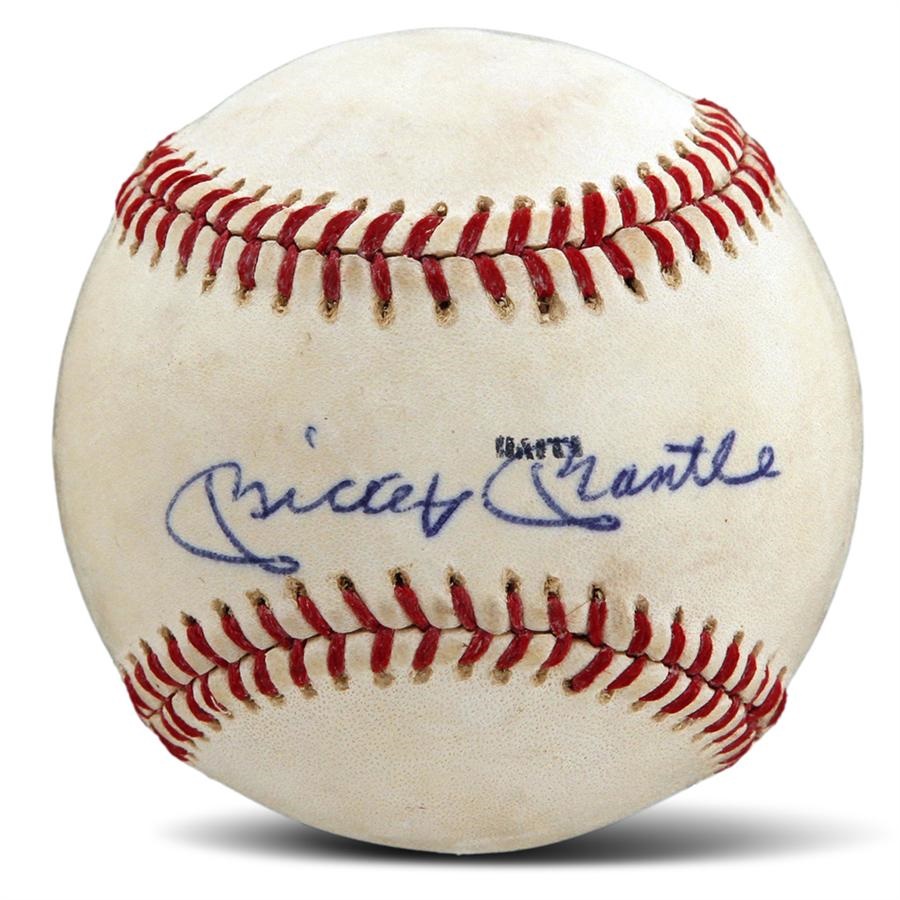 Baseball Autographs - Mickey Mantle Vintage Single Signed Baseball