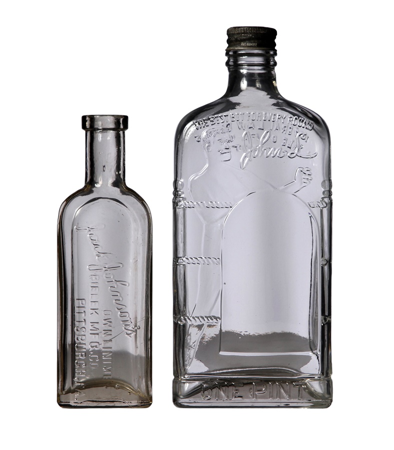 Jack Johnson Liniment and John L. Sullivan Liquor Bottles