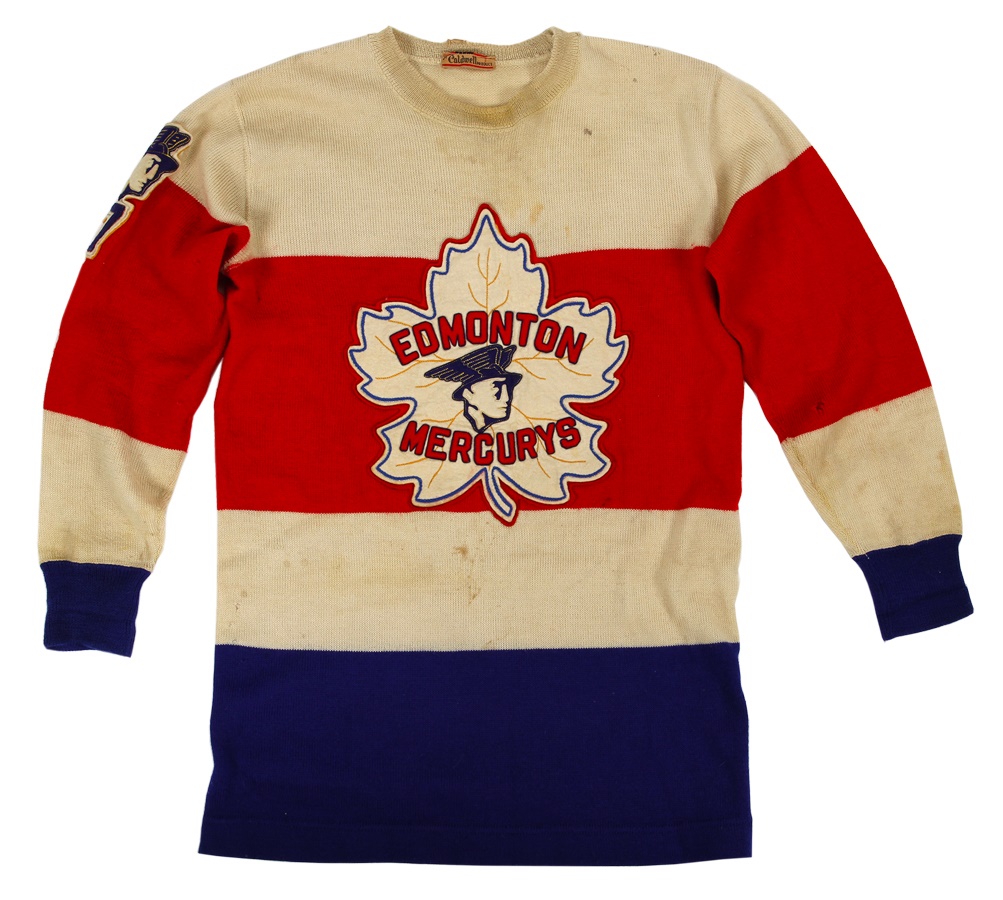 The Bob Watt Olympic Hockey Collection - 1950 Bob Watt Edmonton Mercurys World Championship Game Worn Sweater