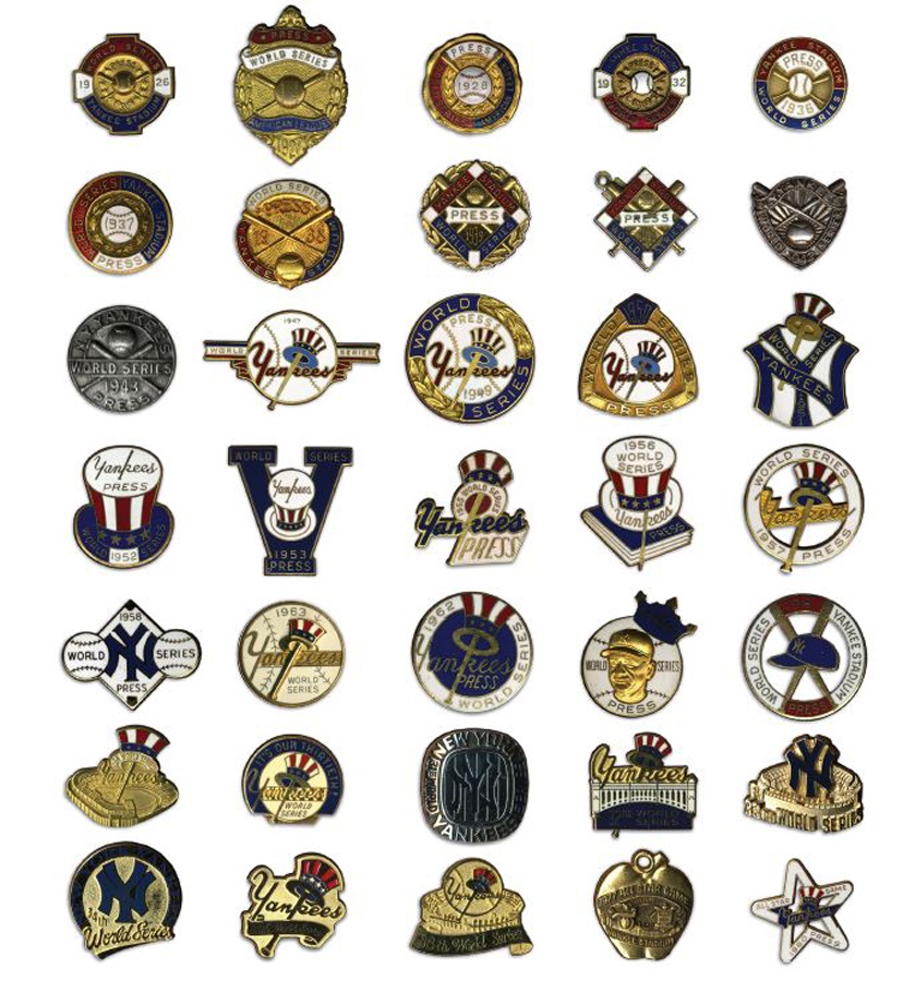 NY Yankees, Giants & Mets - New York Yankees Press Pin Collection 1926-1999(35)